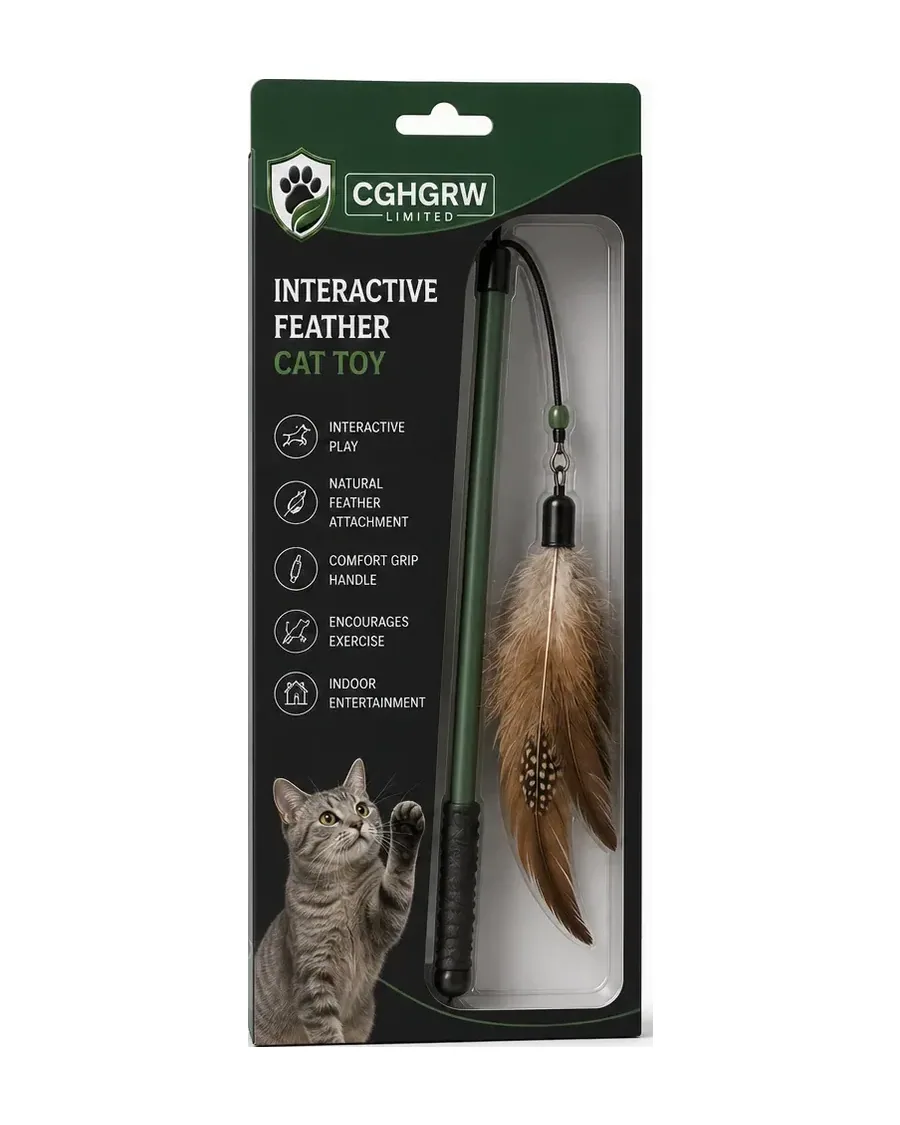 CGHGRW Interactive Feather Cat Toy with packaging