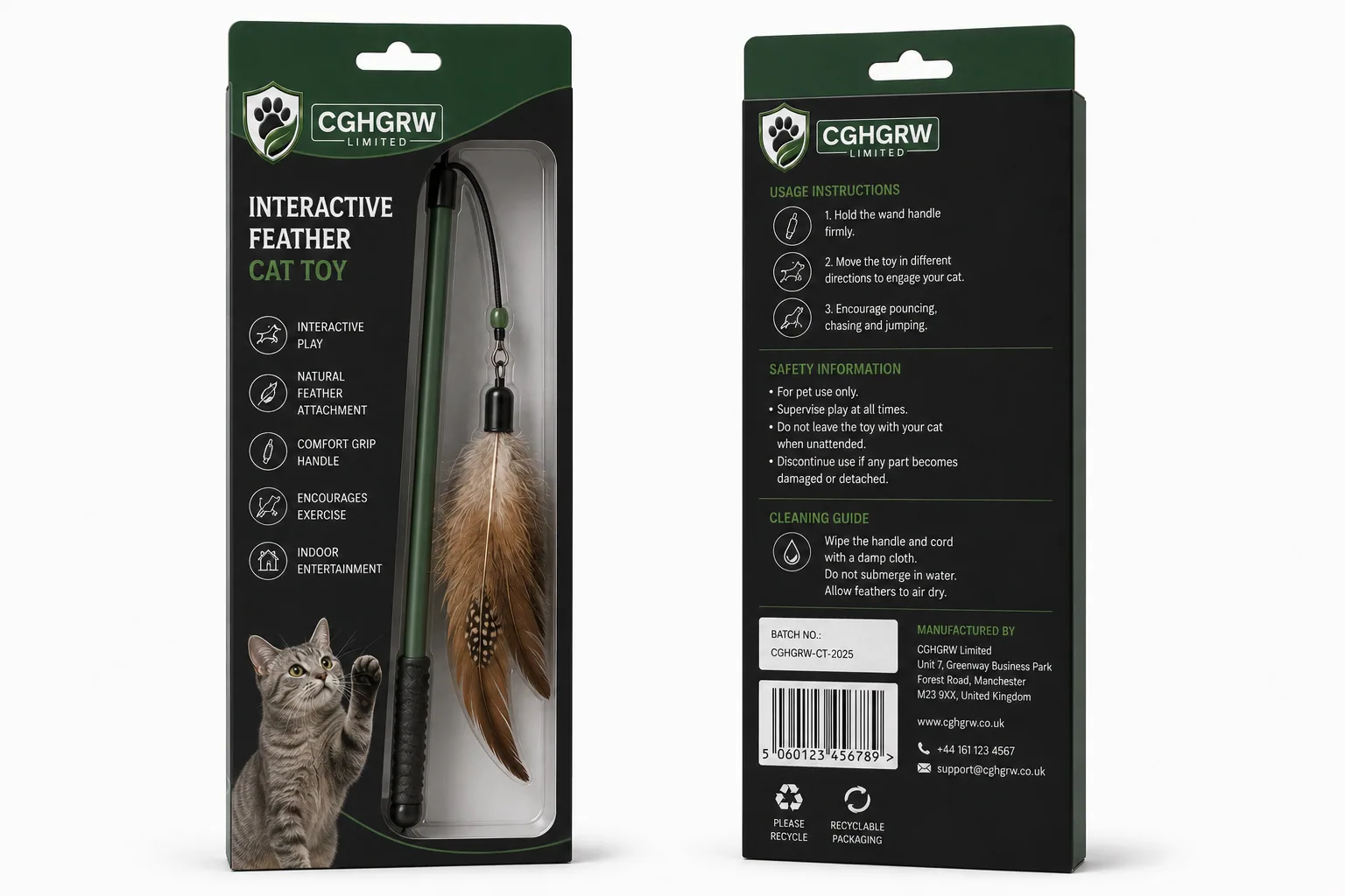 CGHGRW Interactive Feather Cat Toy with packaging